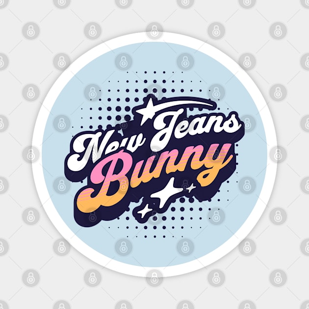 New Jeans Newjeans bunny typography text tokki kpop | Morcaworks Magnet by Oricca